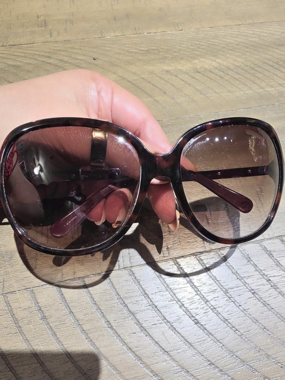 Banana Republic Savannah Oversized Sunglasses Purple & Brown